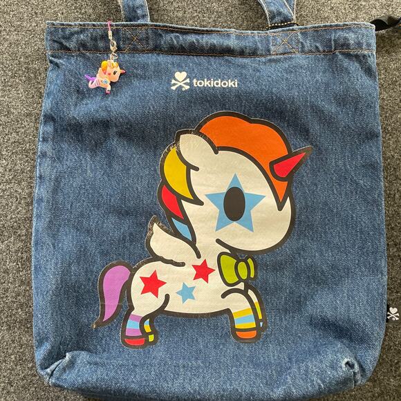 tokidoki Tote Bag Unicorno - Bowie with tokidoki Mermicorno Vinyl Figure - Picture 2 of 9
